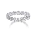 Bague éternité en argent S925 sertie de moissanite avec placage en or 18 carats - US 5 / Bague unique / Argent