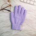 Lila Peeling-Handschuh aus Nylon mit elastischem Bund auf weichem Plüschhintergrund - 1 STK / Lila