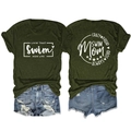 Détail du t-shirt en coton vert olive avec motif graphique blanc à l'avant et au dos - Vert Armée (Police Blanche)