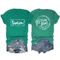 Détail du t-shirt vert avec imprimé Crazy Proud Always Loud au dos et short en jean bleu - Vert Foncé (Police Blanche)