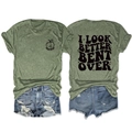 Detailed front and back view of olive green cotton T-shirt with white graphic prints - Olive Green (Black Print)