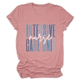 Detail of pink cotton T-shirt featuring Intensive Nurse Care Unit graphic print - Rose Gold