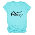 Dettaglio della stampa grafica pickleball su t-shirt casual a maniche corte color verde - Blu Acqua Profonda (Font Nero)