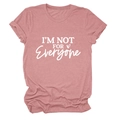 Detail of soft dusty pink t-shirt with I'M NOT FOR EVERYONE slogan and heart print - Rose Gold (White Font)