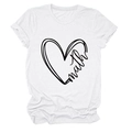 Detail of white cotton T-shirt featuring a minimalist heart print and math text design - White