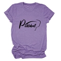 T-shirt viola a maniche corte pickleball da donna con stampa grafica sportiva - Viola (Testo Nero)