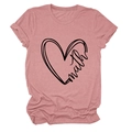 Detail of pink cotton T-shirt featuring a heart print and math handwritten lettering - Rose Gold (Black Font)