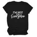 Women's black cotton crewneck T-shirt with I'M NOT FOR EVERYONE slogan and heart graphic - Black (White Font)
