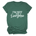 Detail of cuffed sleeve and 'I'm Not For Everyone' slogan on green cotton t-shirt - Retro Green (White Font)