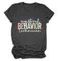 Détail d'un t-shirt en coton doux avec imprimé pour technicien du comportement - S / Gris Chiné (Lettres Blanches)