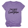 Women's purple melange T-shirt with I'M NOT FOR EVERYONE slogan and crew neck design - Purple (Black Text)