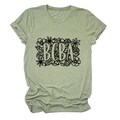 Sage green short sleeve BCBA t-shirt with floral print design and comfortable crew neck - Olive Green (Black Text)