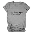 Detail eines grauen Baumwoll-T-Shirts mit Vogelsilhouette und inspirierendem Spruch - S / Dunkelgrau (Schwarzer Text)