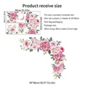 Guide des tailles d'autocollants pivoines roses montrant la disposition et les dimensions - MS8563-NH (30*90cm*2 pièces)