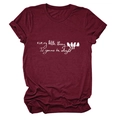 Detail of burgundy T-shirt featuring every little thing is gonna be alright white print - Wine Red (White Text)