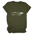 Detail of rolled cuffs and printed slogan on olive green cotton crew neck t-shirt - Army Green (White Text)