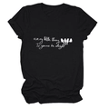 Detail of Every Little Thing is Gonna Be Alright print on black cotton t-shirt - Black (White Text)