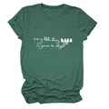 Detail of dark green t-shirt with bird silhouette and inspirational text print - Retro Green (White Text)