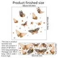 Stickers muraux papillons et fleurs avec dimensions finales 88x88cm pour décor - Style Papillon Mite Floral (MS552-YW)