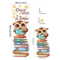 Cartoon owl reading books wall sticker with stars and Once Upon a Time quote decal - Cartoon Owl Reading Style (MS4335-ZC)