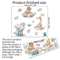 Stickers muraux animaux aquarelle avec lion, girafe et éléphant pour chambre d'enfant - MS559-YW (30*90cm*2 Feuilles)