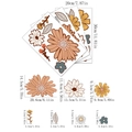 Bohemian daisy wall sticker set with floral patterns in warm yellow and blue tones - Hand Painted Daisy Floral Style (BM4074-ZC)