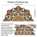 Large colorful lotus mandala wall decal for bedroom with 200x100cm floral design - Multi-color Mandala (30*90cm*6pcs)