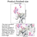 Adesivi murali autoadesivi con elefante rosa e palloncini per cameretta bimbi, 80x108cm - MS560-YW (30*90cm*2 fogli)