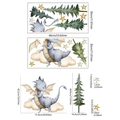 Pegatinas de pared de dragones de dibujos animados y pinos para cuarto de niños - Pequeño Dragón de Dibujos Animados (BM4071-ZC) / Pack de 2 (30x60cm)