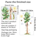 Detailed size chart for kids height growth wall decal with tree and bird motifs - Cartoon Tree Height Ruler Style (MS2090-KQ)
