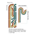 Size chart for bohemian rainbow wall stickers showing 9 sheets and final 295cm layout - Morandi Tone Rainbow (BM6044)
