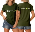 Vorder- und Rückansicht des dunkelgrünen T-Shirts mit Tennis-Grafik und Slogan - S / Oberteile / Armeegrün (Weiße Grafik)