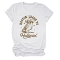 White cotton T-shirt featuring a western owl graphic with rolled cuffs and a relaxed fit - White