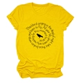 Detailed top-down shot of bright yellow cotton t-shirt featuring a black bird and spiral text - Yellow (Black Font)