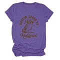 Detail of purple cotton blend T-shirt featuring vintage owl illustration and typography - Purple