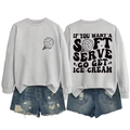 Detail of gray sweatshirt with volleyball ice cream graphic and funny back print slogan - Grey (Black Print)