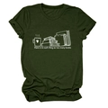 Détail du t-shirt en coton vert forêt avec imprimé minimaliste de livres et de café - Vert Armée (Texte Blanc)