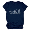 Détail d'un t-shirt en coton bleu marine avec motif de livres et café imprimé - Bleu Marine (Texte Blanc)