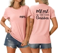 Front and back view of pink cotton t-shirt with Mimi Because I am Too Cool slogan - Pink (Black Text)