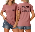 Detail of pink t-shirt with black 'Mimi BECAUSE I'M TOO COOL' print on the back - Rose Gold (Black Font)