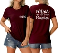 Detail of burgundy T-shirt showing mimi lettering on front and too cool back slogan - Wine Red (White Font)
