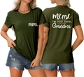 Detailed back view of army green T-shirt with white Mimi BECAUSE I'M TOO COOL letter print - Army Green (White Font)