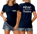 Detail view of navy blue cotton T-shirt with white mimi because i'm too cool text print - Navy Blue (White Font)