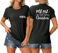 Detail of Mimi print on black slim cotton T-shirt with back art lettering design - Heater Grey (White Font)