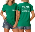 Front and back view of green t-shirt with Mimi Because I am Too Cool print detail - Dark Green (White Font)