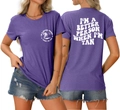 Vues avant et arrière du t-shirt violet en coton avec impression blanche 'I'M A BETTER PERSON' - Violet (Police Blanche)