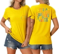 Close-up of It's a Good Day to Save Teeth slogan print on bright yellow cotton T-shirt - S / Yellow (IT'S A GOOD DAY TO SAVE TEETH)