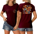 Detail of burgundy crew neck tee with 'It's a Good Day to Save Teeth' dentist graphics - S / Wine Red (IT'S A GOOD DAY TO SAVE TEETH)