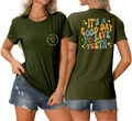 Front and back detail of olive green T-shirt with 'IT'S A GOOD DAY TO SAVE TEETH' print - S / Olive Green (IT'S A GOOD DAY TO SAVE TEETH)