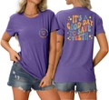 Front and back view of purple T-shirt with 'IT'S A GOOD DAY TO SAVE TEETH' print - S / Purple (IT'S A GOOD DAY TO SAVE TEETH)